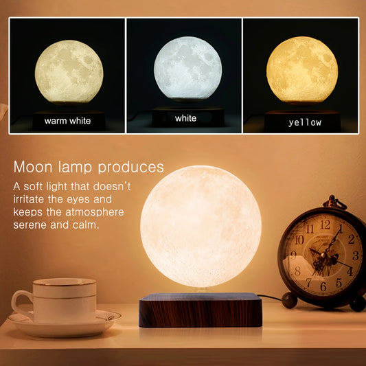 16 Colors Adjustable Brightness Levitating Moon Lamp with Remote Control