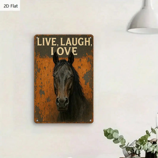 Tin Sign Live Laugh Love Vintage Wall Art 8x12 Inches