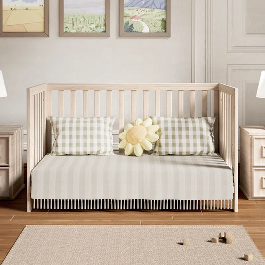 Convertible Crib with Adjustable Height – Baby Crib to Toddler Daybed Nursery Furniture