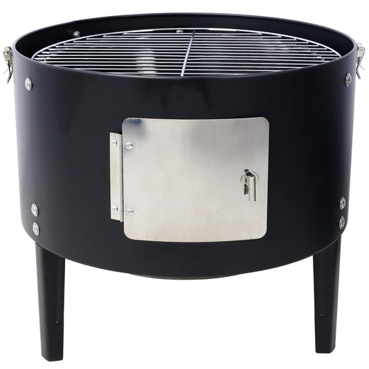 17" Steel Charcoal Smoker Grill – Heavy Duty Outdoor BBQ Cooker with Temperature Control and Dual Cooking Grates