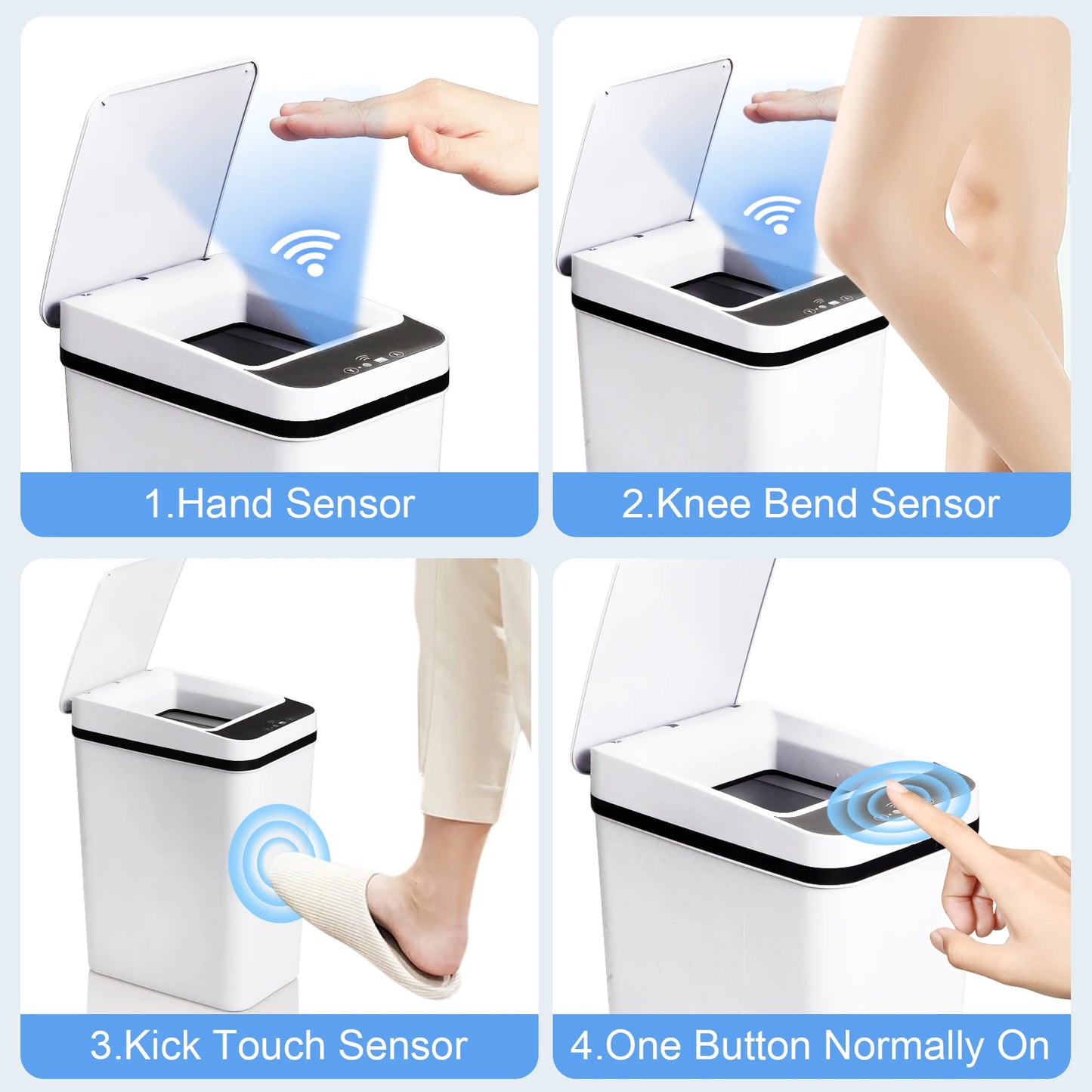 2 Pack Touchless Trash Cans Touchless