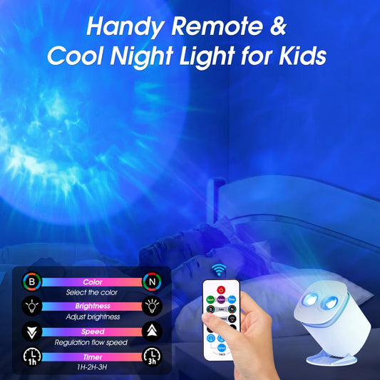 Galaxy Star Projector Light – LED Nebula Night Light with Remote Control for Bedroom and Ambient Lighting