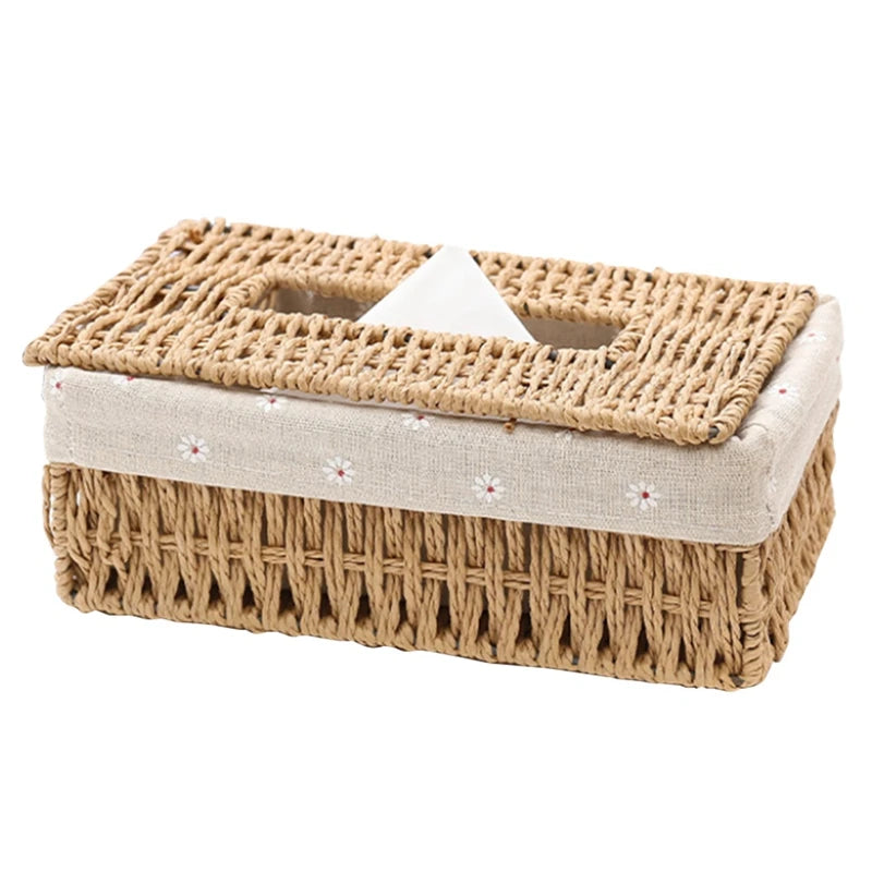Island Weave Rattan Tissue Box Cover