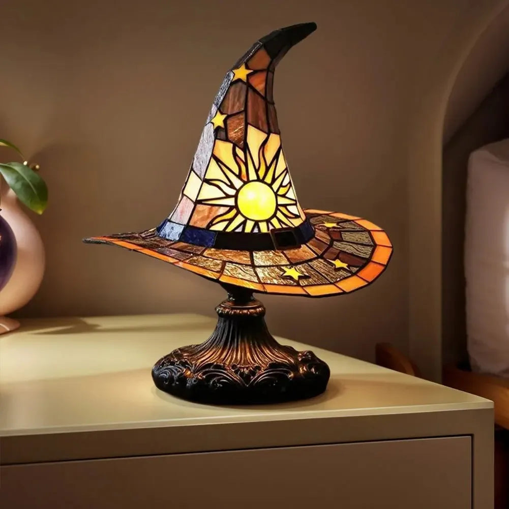Autumn Witch Lamp Stained Glass