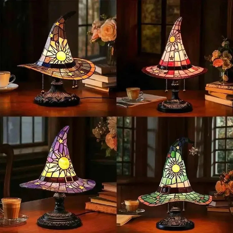 Autumn Witch Lamp Stained Glass