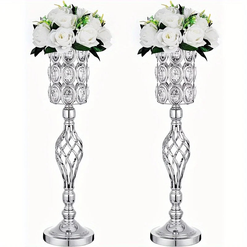 2/10 Piece Set 24in Gold Versatile Tall Flower Holders Centerpiece Flower Stands