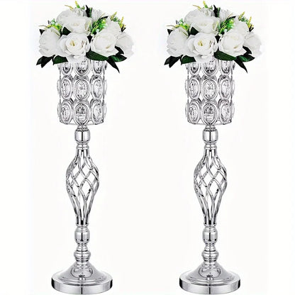 2/10 Piece Set 24in Gold Versatile Tall Flower Holders Centerpiece Flower Stands