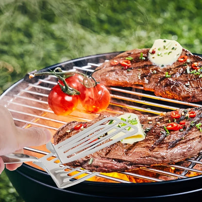 Stainless Steel Steak Tongs – Non Slip Grip BBQ Tongs for Grilling, Flipping and Cooking