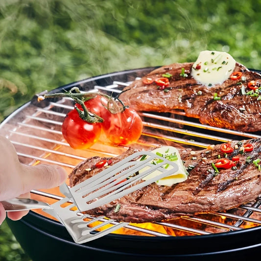 Stainless Steel Steak Tongs – Non Slip Grip BBQ Tongs for Grilling, Flipping and Cooking