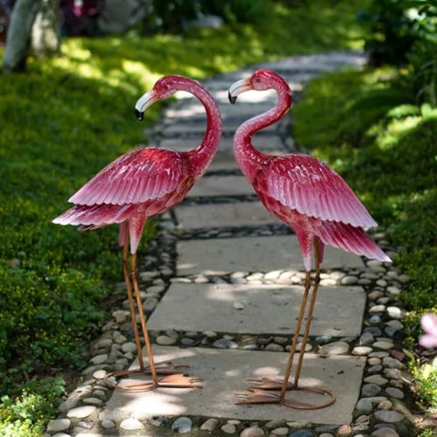 Flamingo Garden Statue – Outdoor Yard Art Decor for Lawn, Patio or Backyard