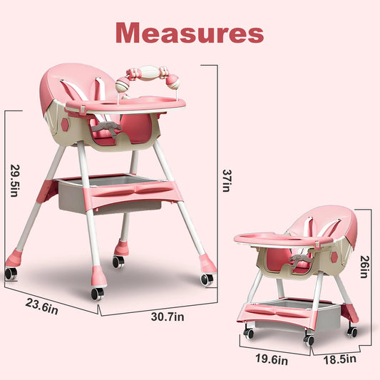 Foldable High Chair 4-in-1 Adjustable