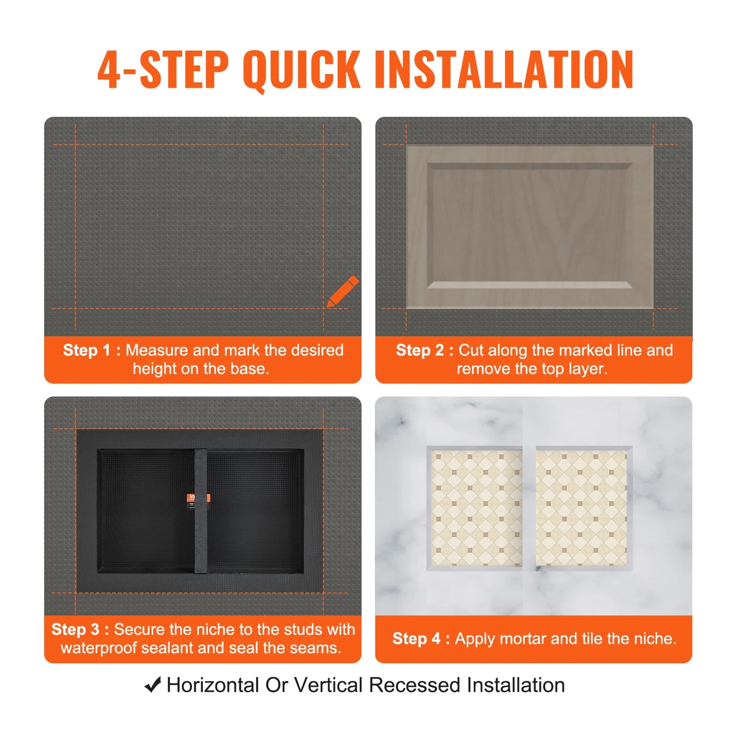 Shower Niche Recessed Shelf
