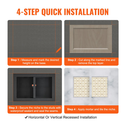 Shower Niche Recessed Shelf