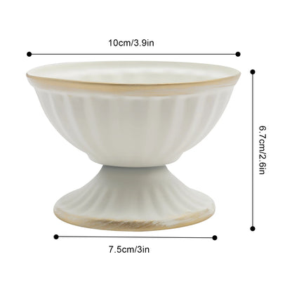 10 Pcs White Mini Metal Urn Planter Pot 4.7" Metal Wedding Table Centerpieces Flower Arrangement