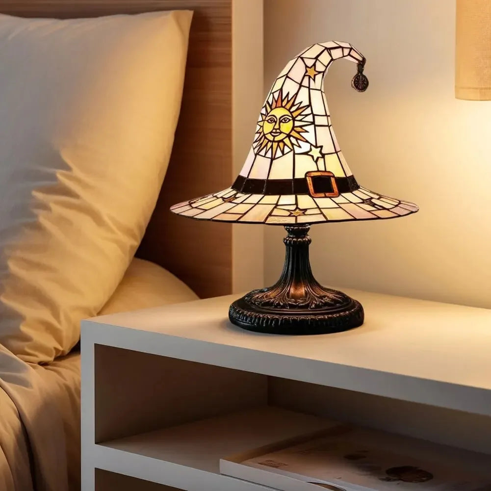 Autumn Witch Lamp Stained Glass