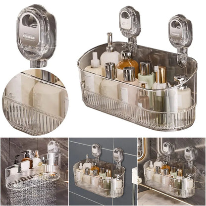 Suction Mount Shower Basket No Drill