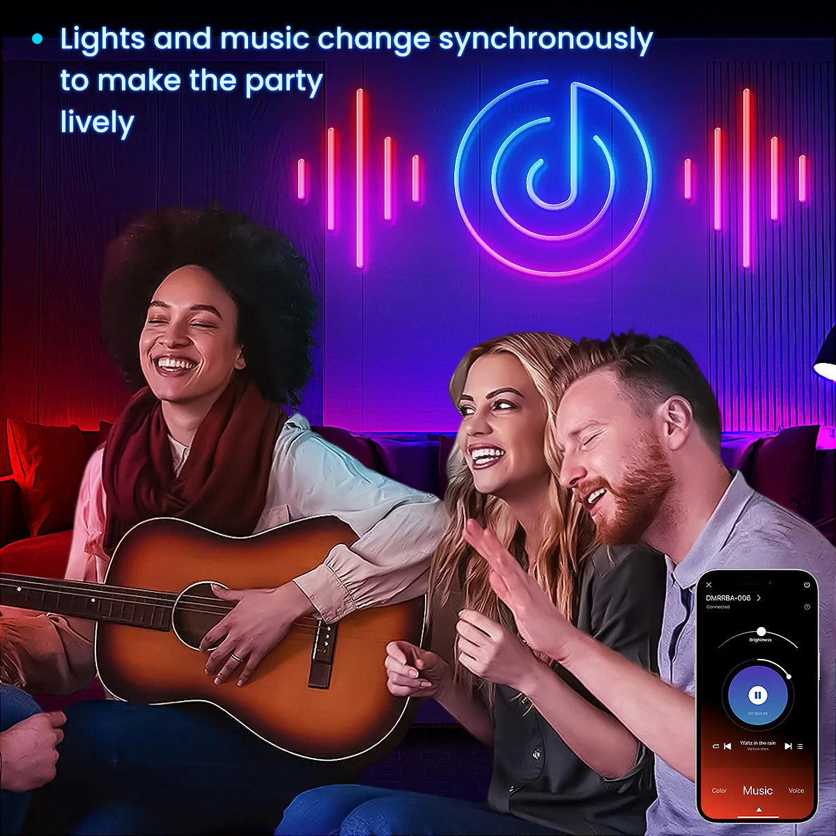 LED Rope Lights Flexible Strip Remote APP