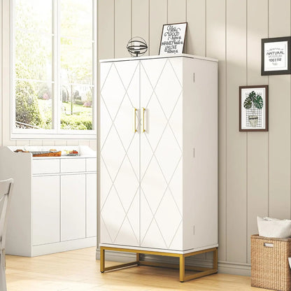 Freestanding Pantry Cabinet with Adjustable Shelves – Tall Kitchen Storage Organizer for Food & Essentials