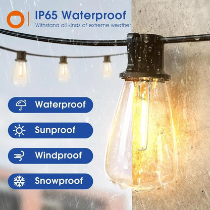 150FT LED Outdoor String Lights Waterproof Dimmable