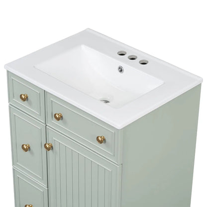 24" Floating Bathroom Vanity with Undermount Sink – Modern Soft-Close Wall Mount Cabinet with Storage