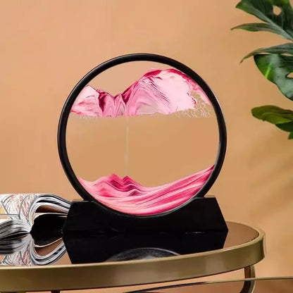 3D Hourglass Quicksand Moving Sand Art Picture Round Glass Deep Sea Sandscape