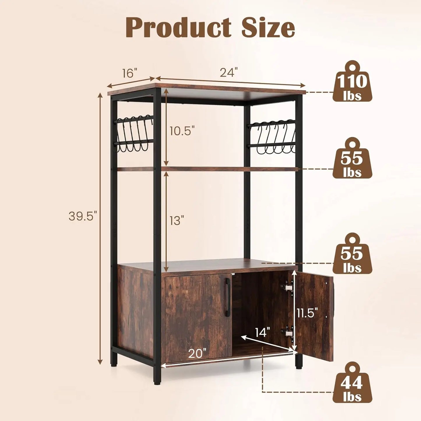 Baker's Rack Pantry Open Shelves