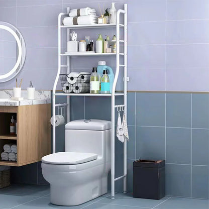 Over Toilet Organizer Rack Towel Hooks