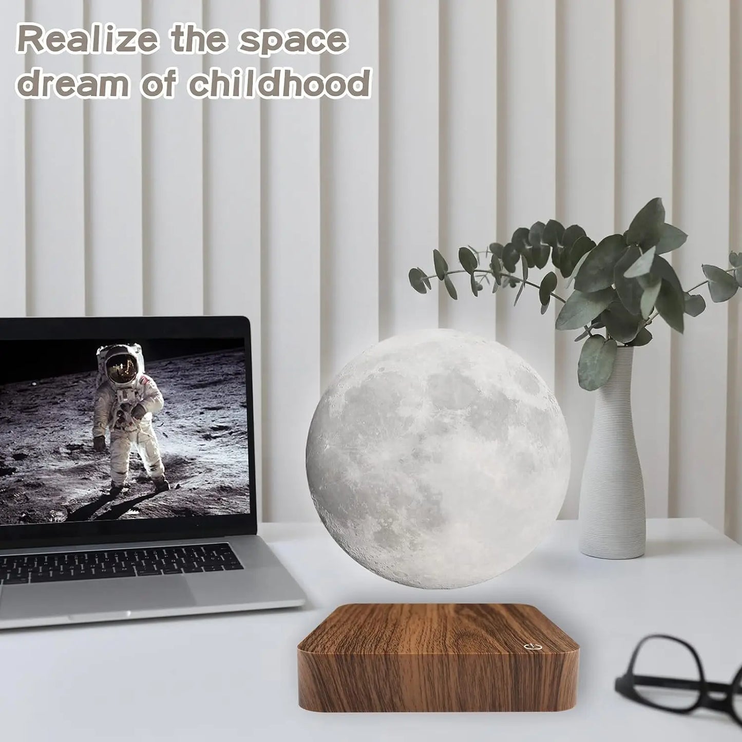 16 Colors Adjustable Brightness Levitating Moon Lamp with Remote Control