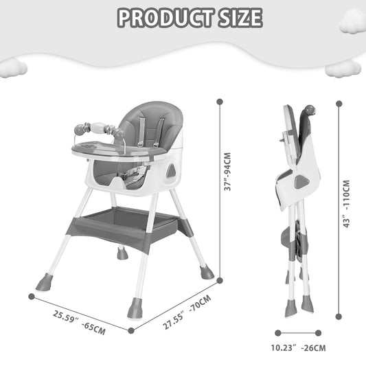 Foldable High Chair Easy Clean
