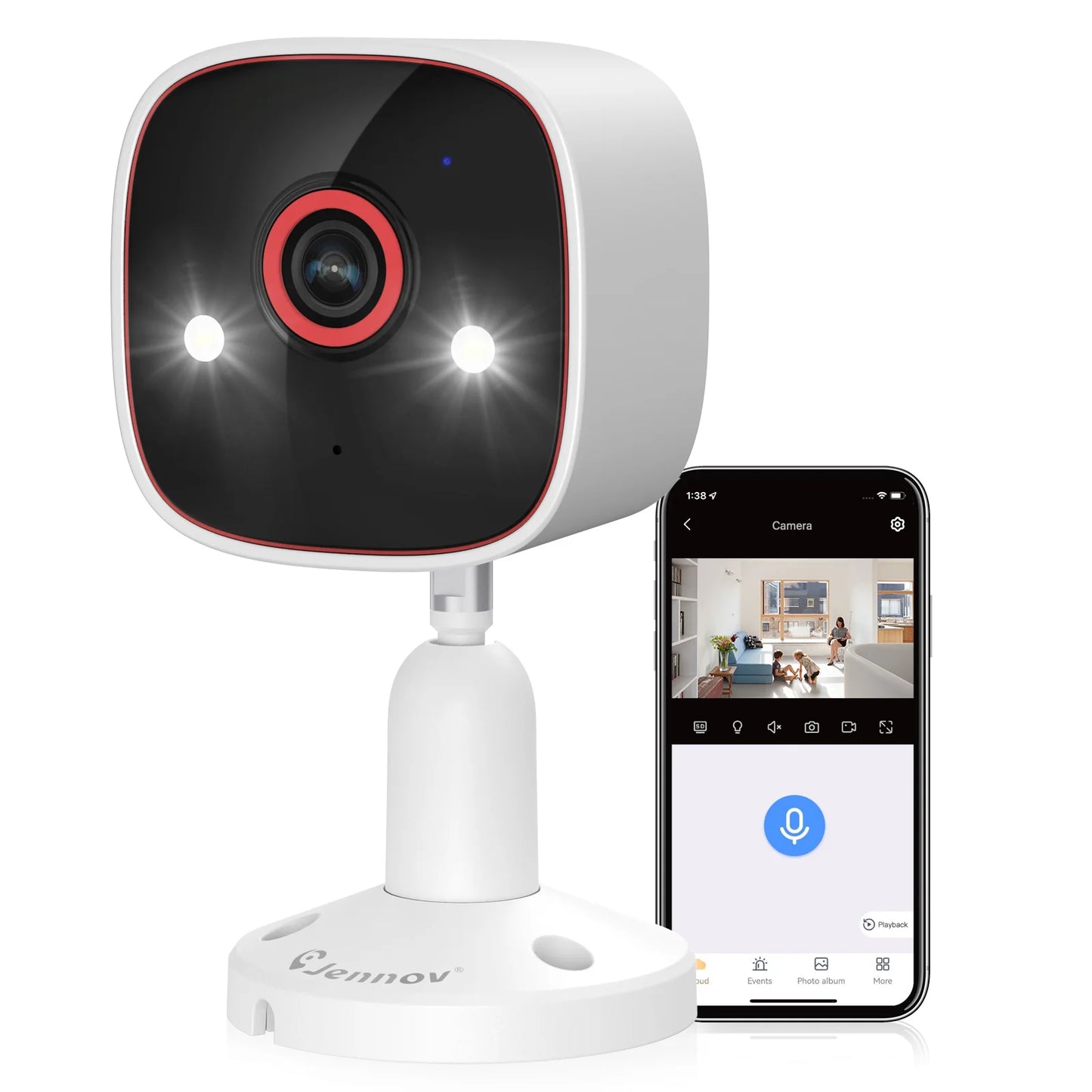 Indoor Outdoor Security Camera 2K HD Wireless