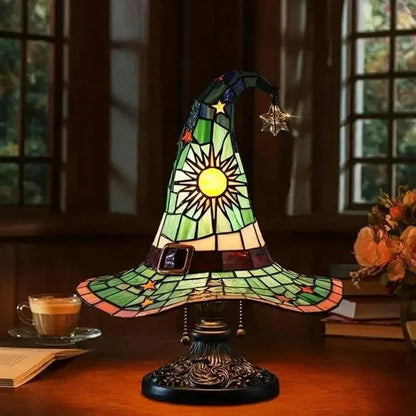 Autumn Witch Lamp Stained Glass
