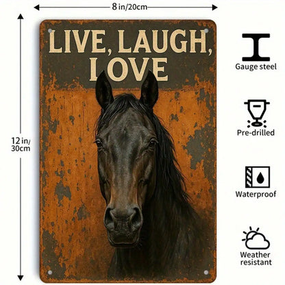 Tin Sign Live Laugh Love Vintage Wall Art 8x12 Inches