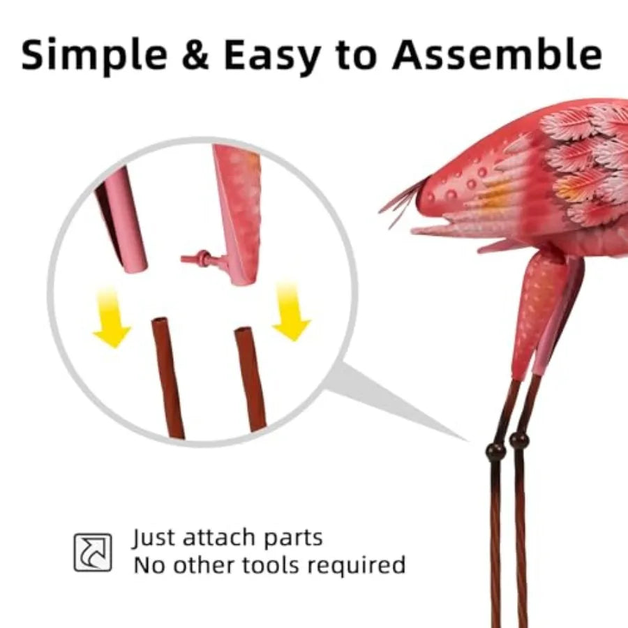 40" Metal Flamingo Garden Statue Set of 2 – Large Outdoor Lawn Sculptures for Backyard, Patio & Garden Decor