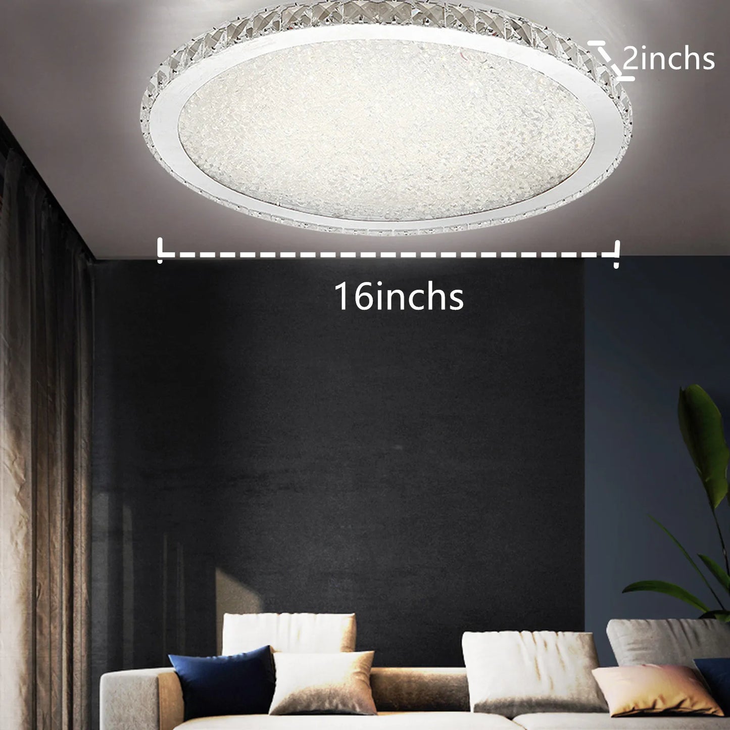 16" Modern Crystal Ceiling Light Pendant Chandelier