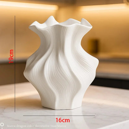 Whitecap Wave Ceramic Vase