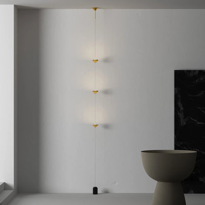 Gold Floor To Ceiling Flexible Linear Lamp