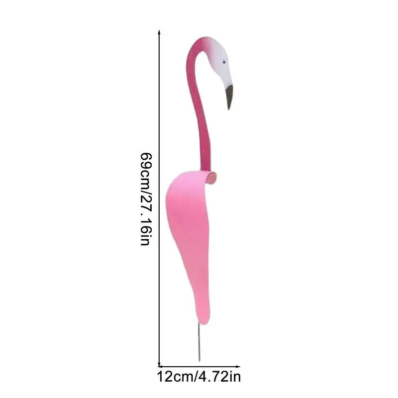 Flamingo Garden Stake Decor – Metal Outdoor Lawn Ornament for Yard, Garden and Patio
