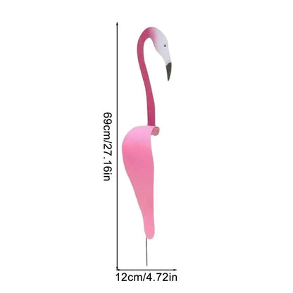 Flamingo Garden Stake Decor – Metal Outdoor Lawn Ornament for Yard, Garden and Patio
