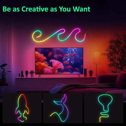 LED Rope Lights Flexible Strip Remote APP