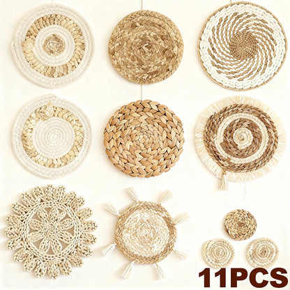 Seabreeze Natural Woven Wall Basket Collection – 11 Piece Set