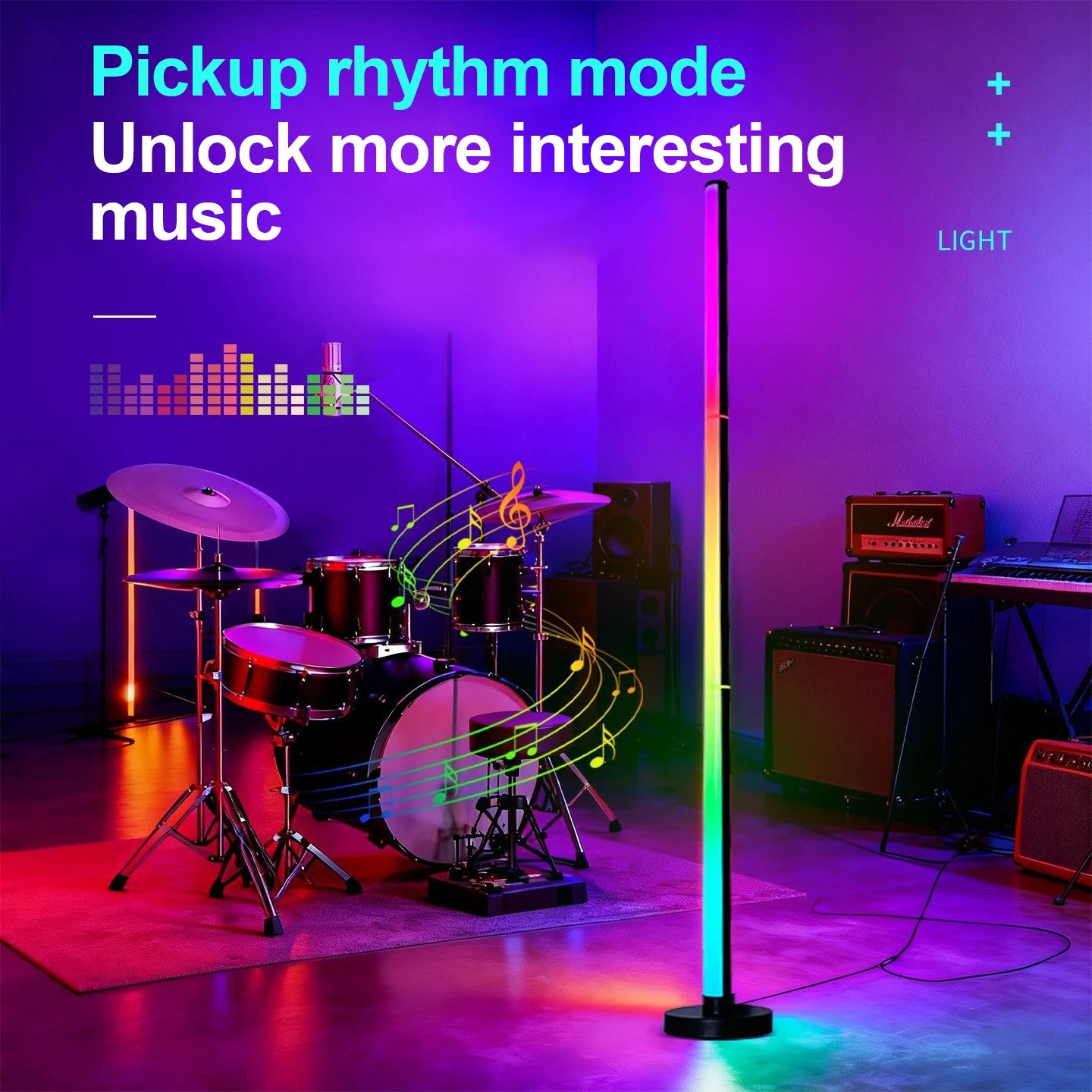 Floor Lamp RGB Color with Music Sync Modern 16 Million Color Changing