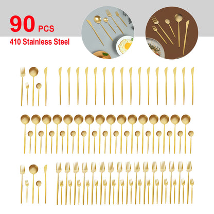 Gold Stainless Steel Tableware Set