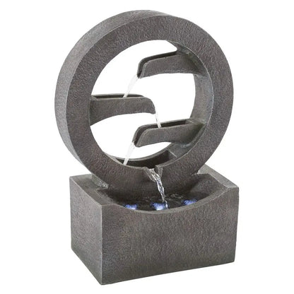 18.5" LED Decorative Water Fountain – Modern Indoor Outdoor Water Feature for Garden, Patio or Home Decor