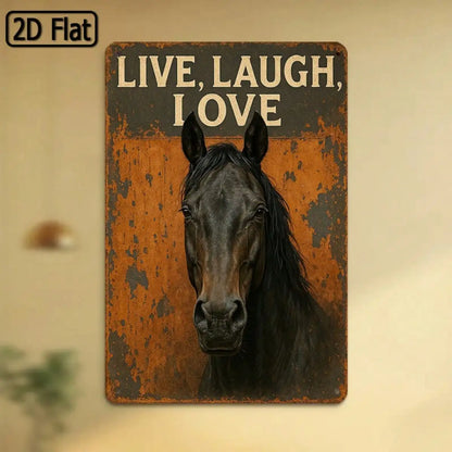 Tin Sign Live Laugh Love Vintage Wall Art 8x12 Inches