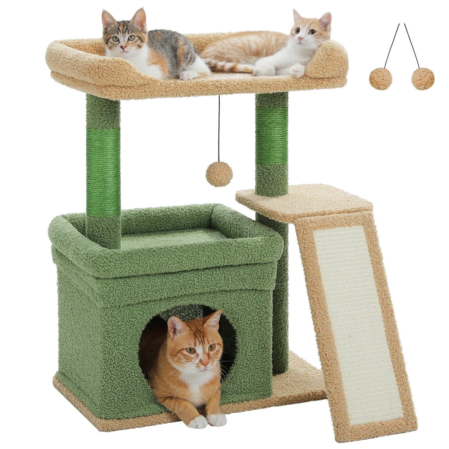 Small Cat Tree Scratching Post Top Perch