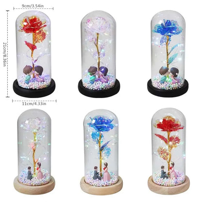 Galaxy Glass Rose Forever Eternal Crystal Flower