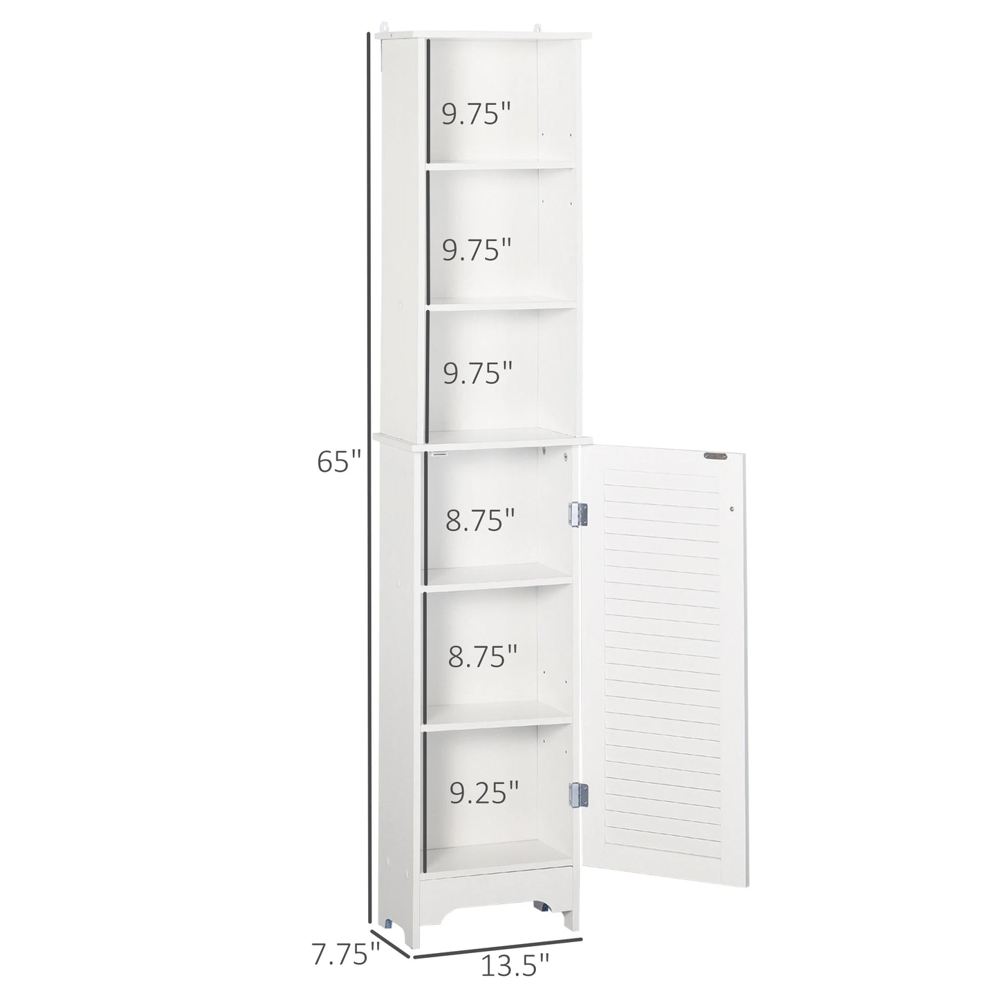 Freestanding Linen Tower with Open Shelves – Tall Bathroom Storage Cabinet for Towels and Essentials