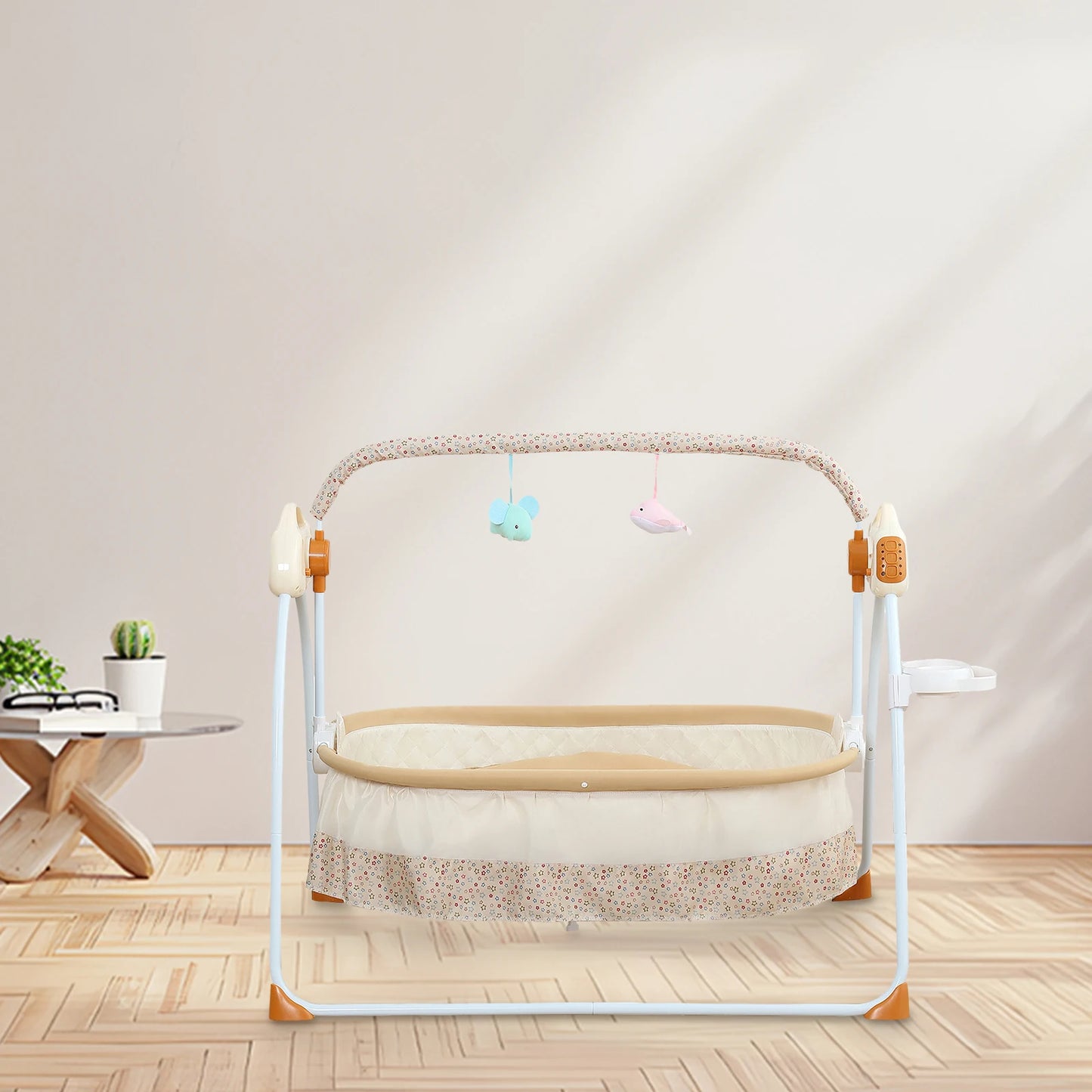 Electric Baby Cradle Bassinet – Foldable Adjustable Bedside Sleeper with Automatic Rocking and Portable Design