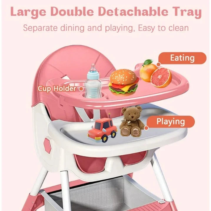 Foldable High Chair 4-in-1 Adjustable
