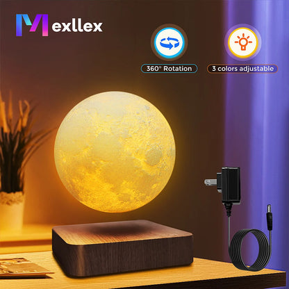 16 Colors Adjustable Brightness Levitating Moon Lamp with Remote Control